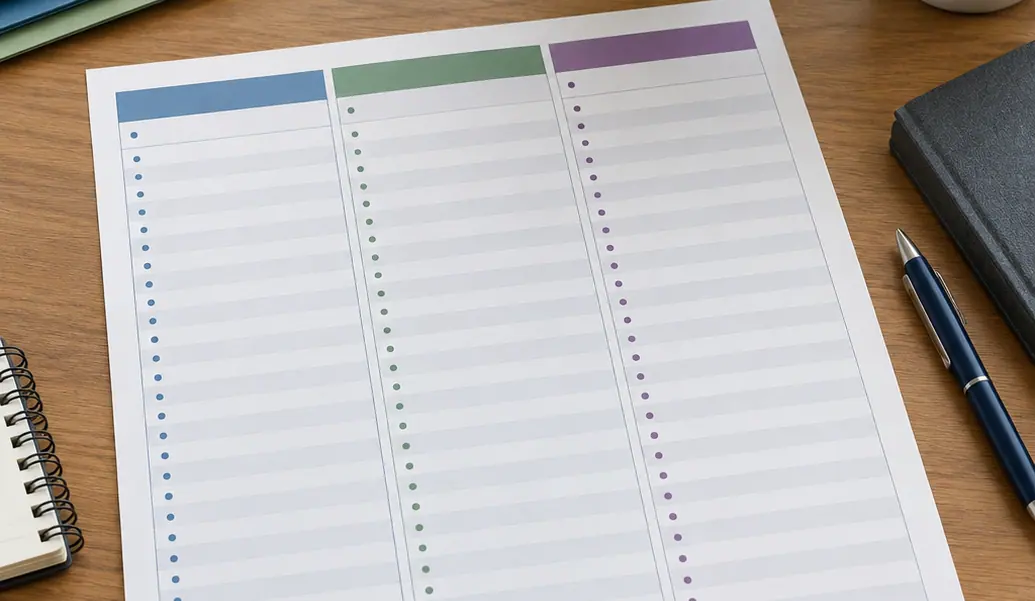 Image showing three column ledger